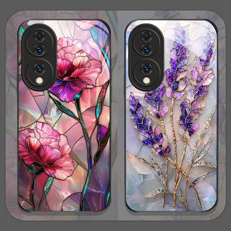 Huawei Nova 12 - Casing Ponsel Kaca Antigores Tekstur Marmer