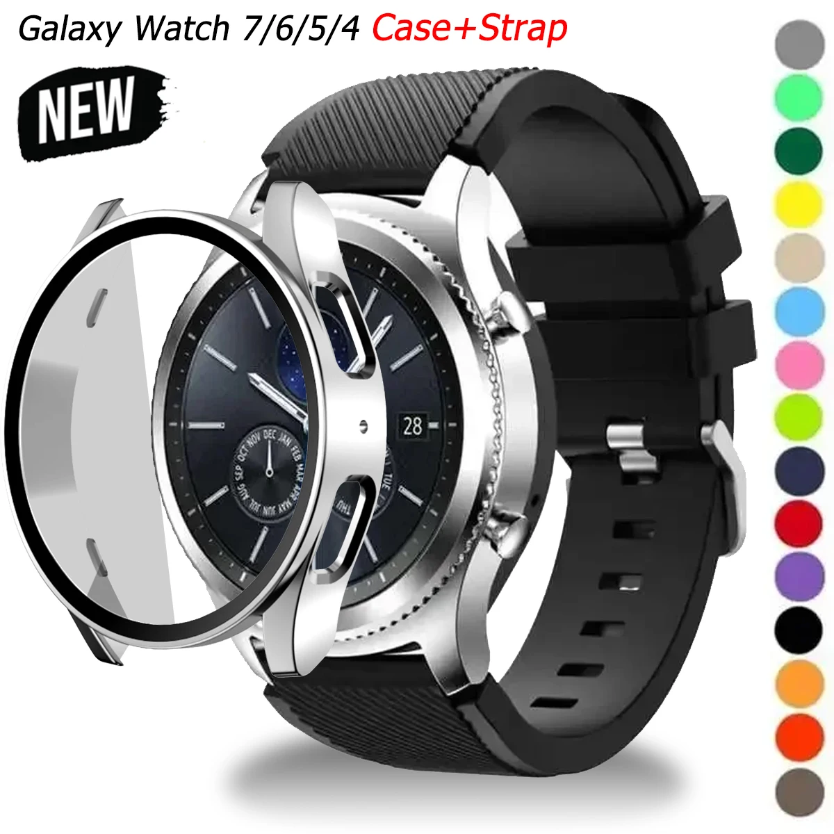 Accessories For Galaxy Watch 5 - Casing Kaca + Tali untuk Jam