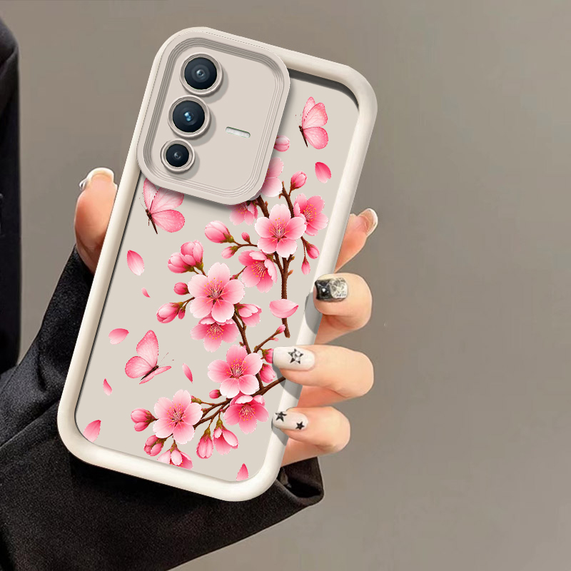 Vivo V40 - Casing Telepon dengan Motif Bunga Sakura