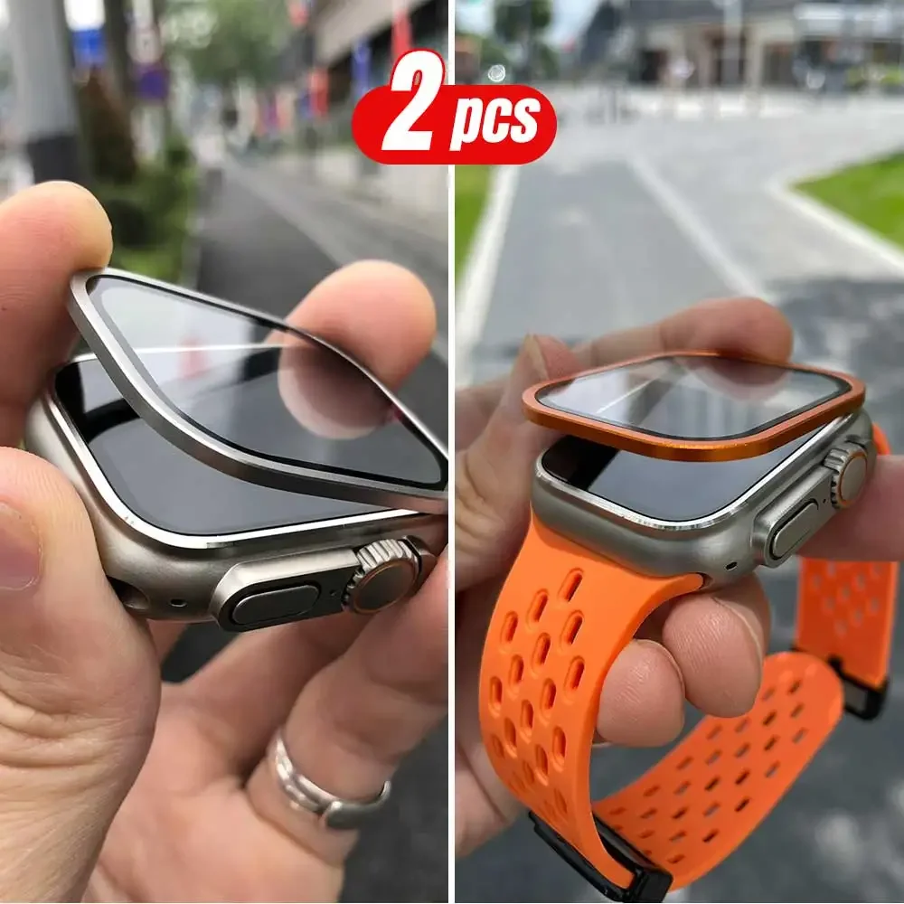 2 Buah Bingkai Logam Titanium  - Smartwatch Case ulasan dan harga