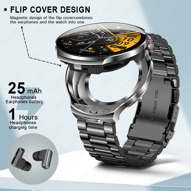 LIGE 2026 Headset TWS 2-in-1 B - Smartwatch Headset ulasan dan harga
