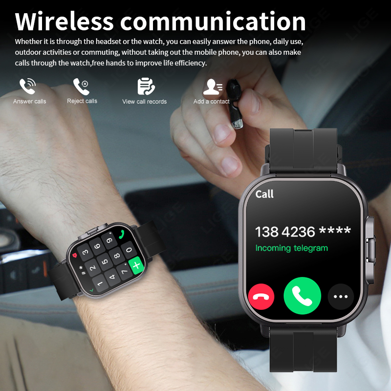 LIGE Jam Tangan Pintar 2 in 1  - Smartwatch Headset ulasan dan harga